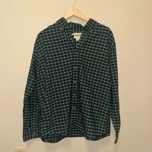 St. John's Bay Dark Green Plaid Shirt